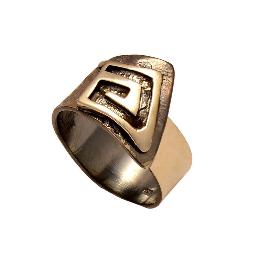 Ring in Sterling Silver with Decorative Black Patina (Oxidation) (DM-34) - ELEFTHERIOU EL