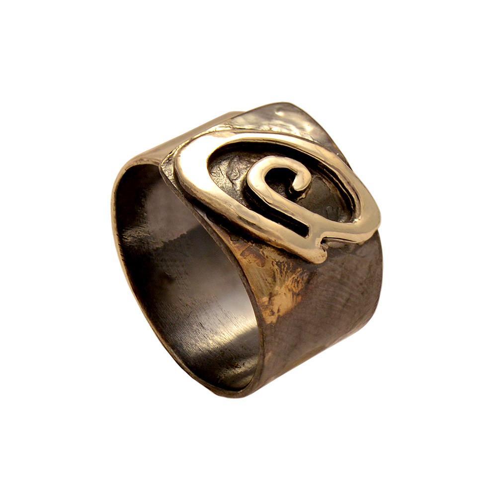 Ring in Sterling Silver with Decorative Black Patina (Oxidation) (DM-35)