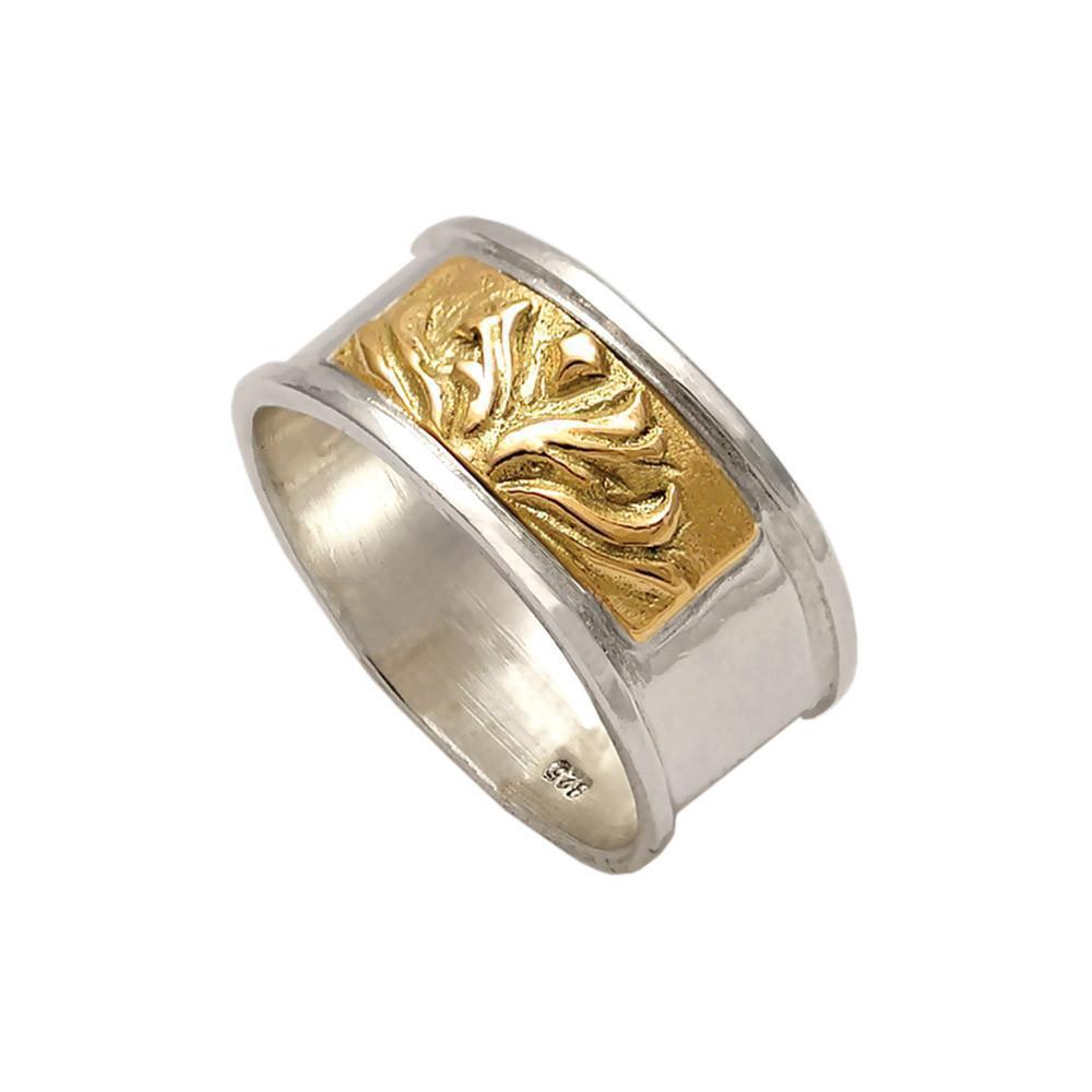 Ring in Sterling Silver with Gold 14k (DX-24) - ELEFTHERIOU EL