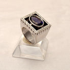 Ring in white gold 18K. with Iolite 9 c. and Brilliants 1.25c.(B-74)