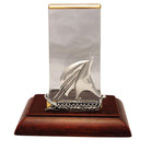 Sailboat Desk business card holder display in sterling silver (A-25-10)