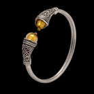 Spiral Cuff Bracelet in sterling silver with glass gold foil stone (B-115)