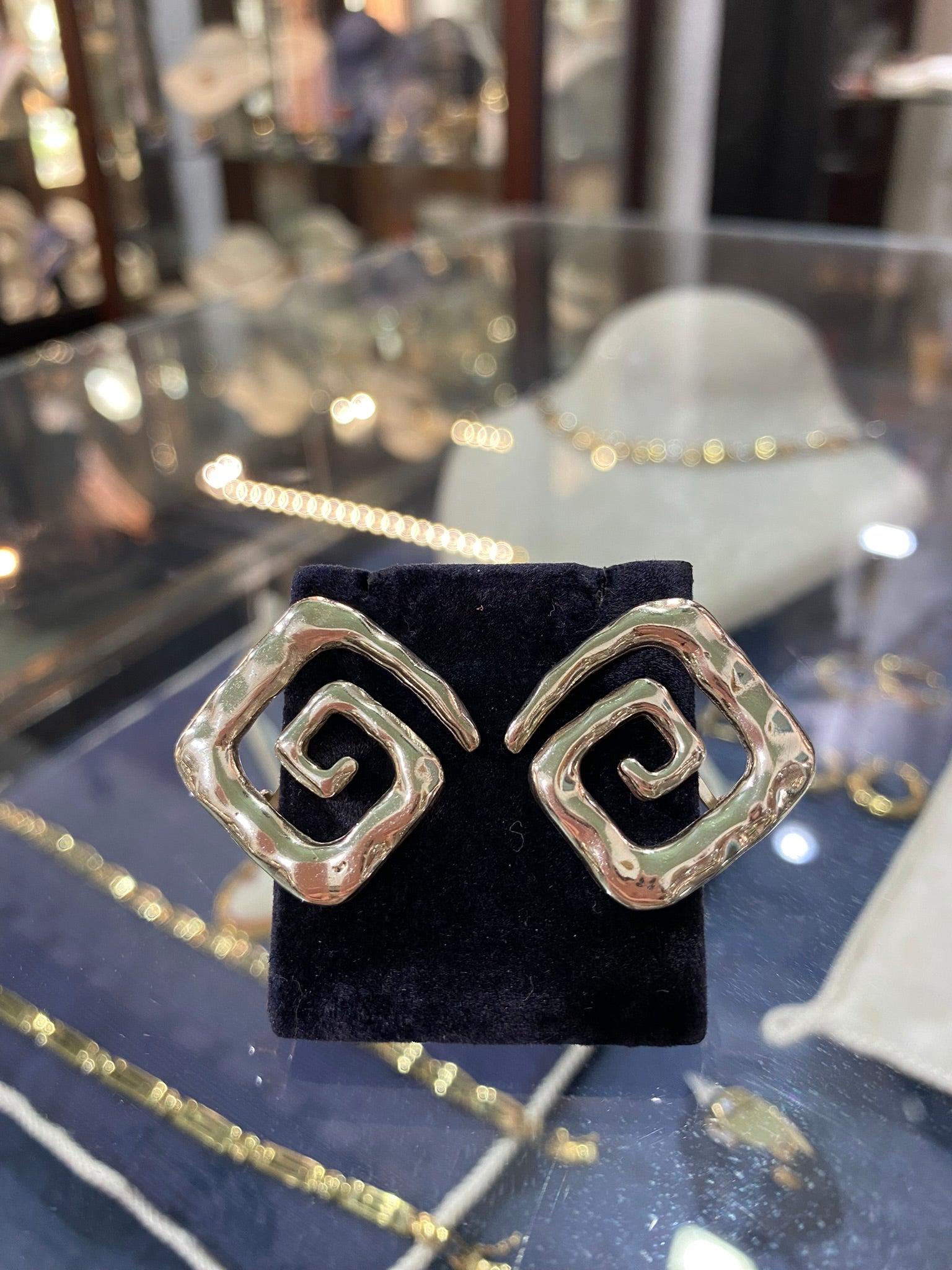 Sterling Silver Earrings, Greek Key Earrings, Meander Earrings, Greek Jewelry