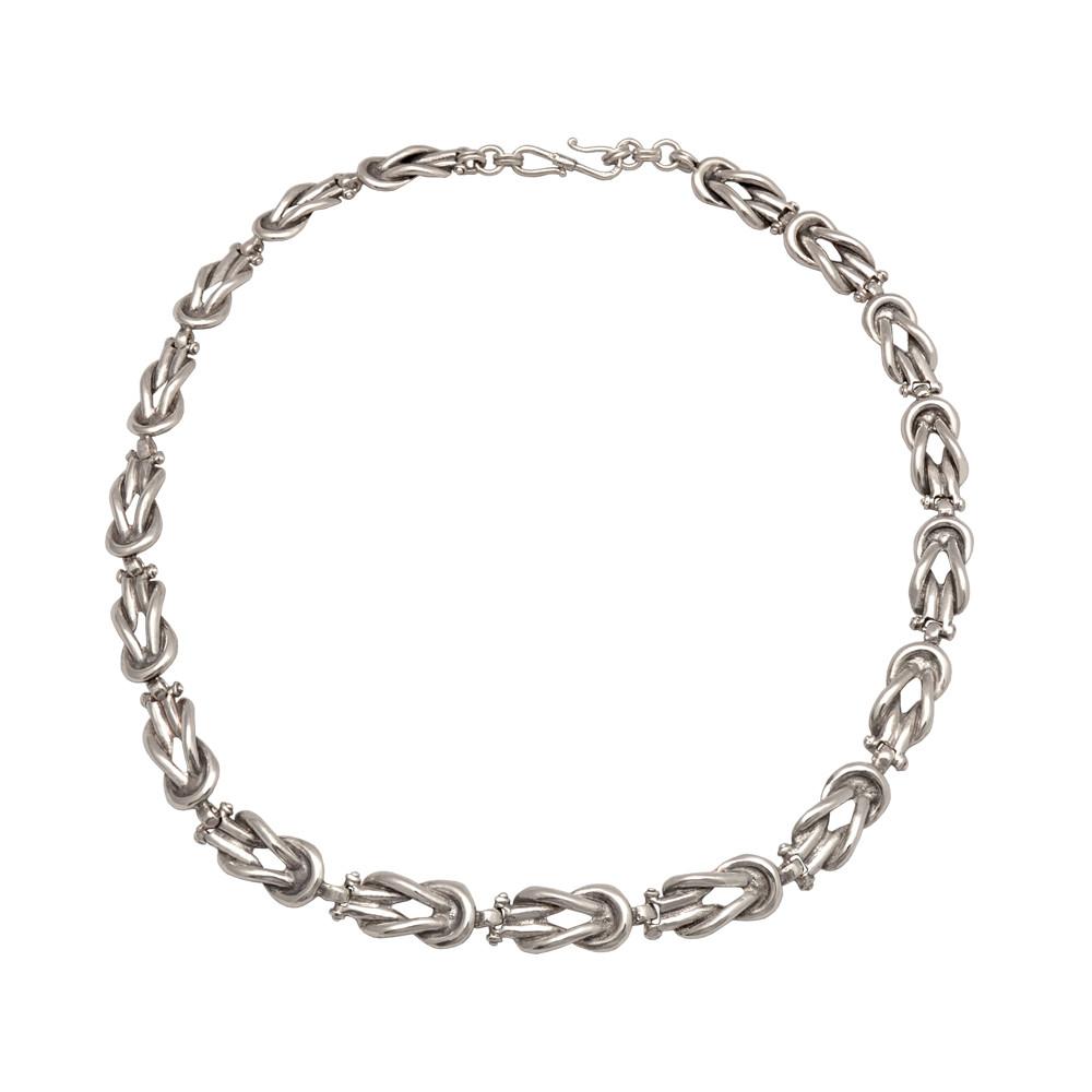 Sterling Silver Knot Necklace, Love Necklace (PE-28) - ELEFTHERIOU EL