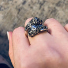 Two Headed Lion Ring, Ancient Greek Ring, Sterling Silver ring, Greek Jewelry - ELEFTHERIOU EL